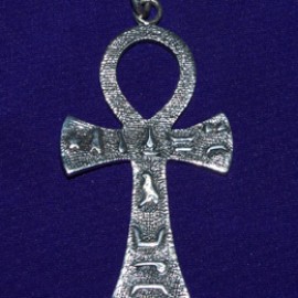  Ankh With Large Symbols Silver Necklace